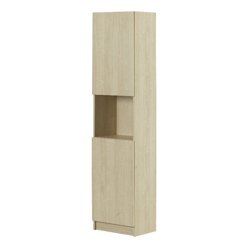 South Shore Arum 2-Door Narrow Storage Cabinet Narrow Bleached Oak
