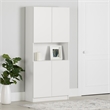 South Shore Liora 4-Door Bookcase with Open Storage Wide Pure White