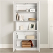 South Shore Liora 4-Door Bookcase with Open Storage Wide Pure White