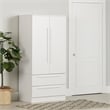 South Shore Acapella Wardrobe Armoire with Doors and Drawers  Pure White