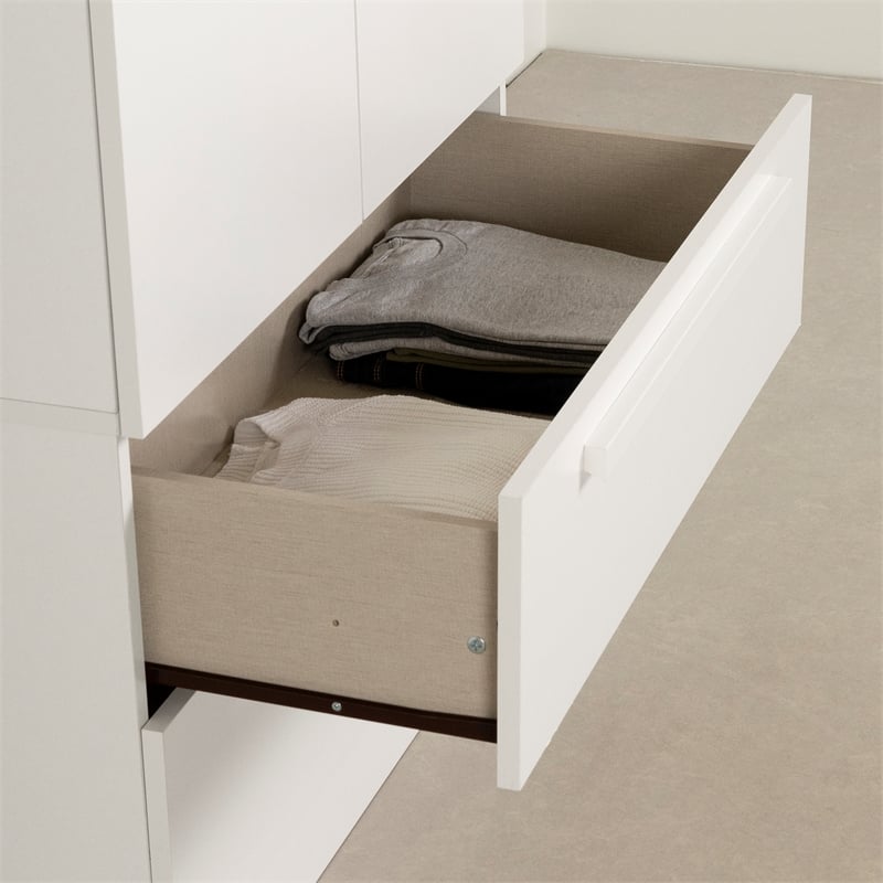 South Shore Acapella Wardrobe Armoire with Doors and Drawers  Pure White