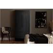 South Shore Acapella Wardrobe Armoire with Doors and Drawers  Black Oak