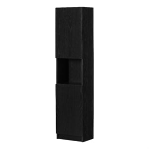 South Shore Arum 2-Door Narrow Storage Cabinet Narrow Black Oak