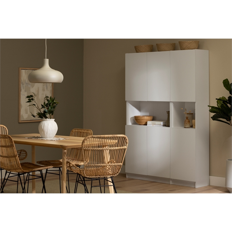South Shore Arum 2-Door Narrow Storage Cabinet Narrow Pure White