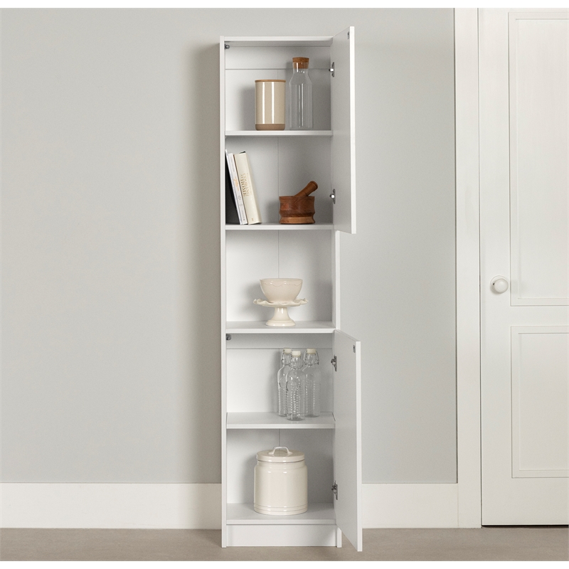 South Shore Arum 2-Door Narrow Storage Cabinet Narrow Pure White