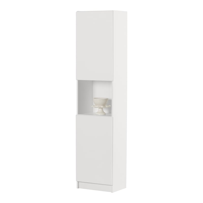 South Shore Arum 2-Door Narrow Storage Cabinet Narrow Pure White