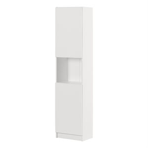 South Shore Arum 2-Door Narrow Storage Cabinet Narrow Pure White