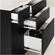 South Shore Olio Kitchen Island with Open Storage Black and Faux White Marble