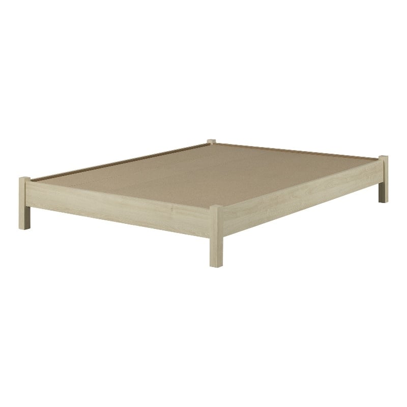 South Shore Step One Essential Platform Bed Queen Bleached Oak