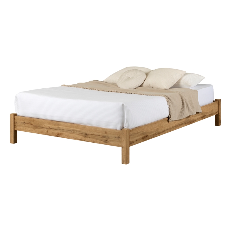 South Shore Step One Essential Platform Bed Queen Nordik Oak