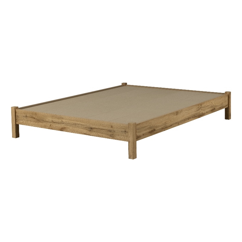South Shore Step One Essential Platform Bed Queen Nordik Oak
