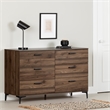 South Shore Musano 6-Drawer Dresser with Metal Legs  Natural Walnut