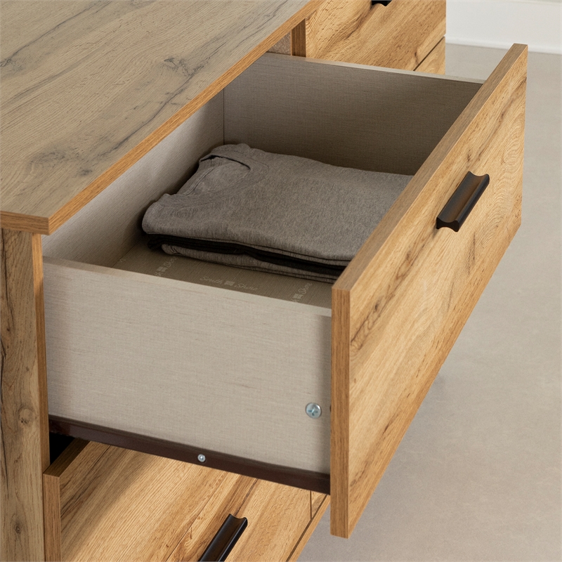 South Shore Musano 6-Drawer Dresser with Metal Legs  Nordik Oak