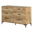 South Shore Musano 6-Drawer Dresser with Metal Legs  Nordik Oak