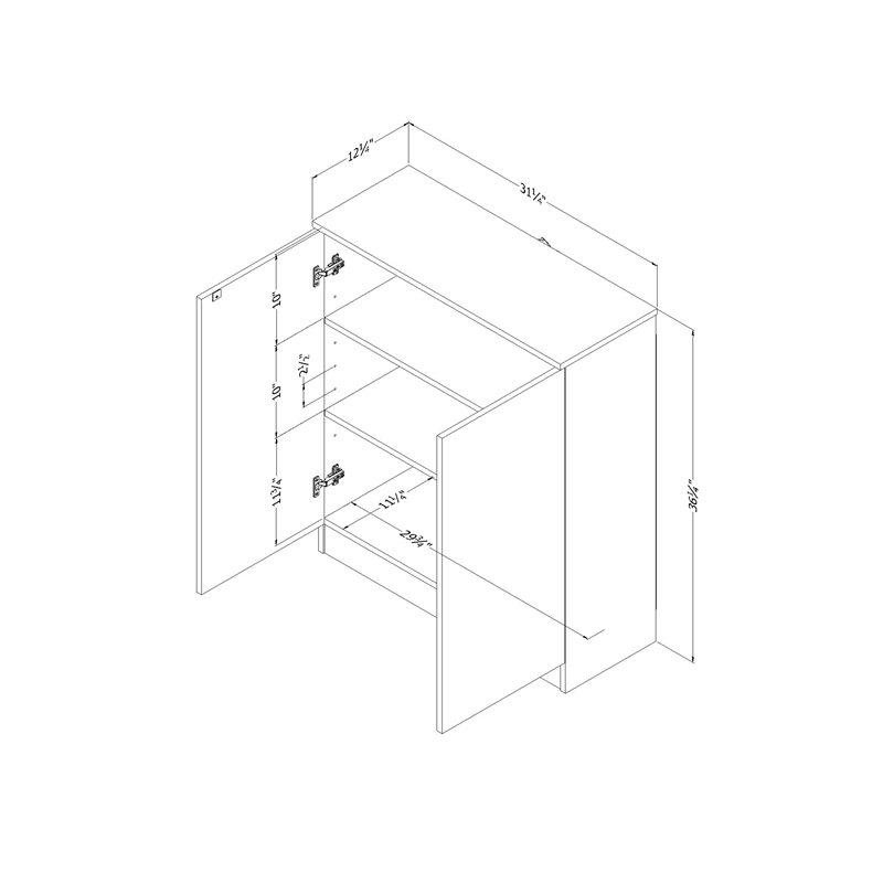 South Shore Essence 2-Door Armoire  Bleached Oak