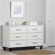 South Shore Arlen 6-Drawer Dresser  White Pine and Black Matte
