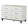 South Shore Arlen 6-Drawer Dresser  White Pine and Black Matte