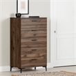 South Shore Musano 5-Drawer Chest with Metal Legs  Natural Walnut