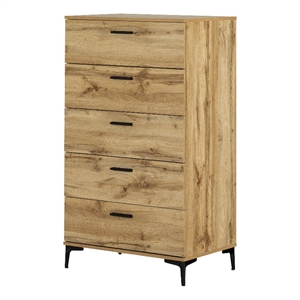 South Shore Musano 5-Drawer Chest with Metal Legs  Nordik Oak