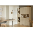 South Shore Olea 4-Door Bookcase with Open Storage Wide Bleached Oak