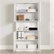 South Shore Olea 4-Door Bookcase with Open Storage Wide Pure White