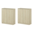 South Shore Arum Set of 2 Sideboards with 2 Doors  Bleached Oak