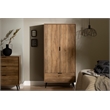 South Shore Oxford Wardrobe Armoire with Doors and Drawer  Natural Mango
