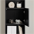 South Shore Olea 5-Shelf Narrow Bookcase Wide Black Oak