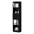 South Shore Olea 5-Shelf Narrow Bookcase Wide Black Oak