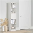 South Shore Olea 5-Shelf Narrow Bookcase Wide Pure White