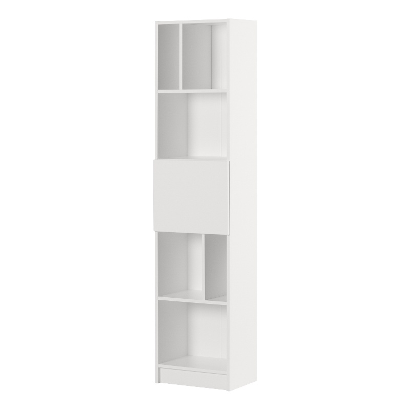 South Shore Olea 5-Shelf Narrow Bookcase Wide Pure White