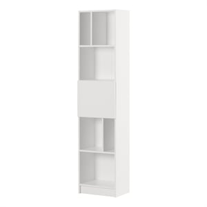 South Shore Olea 5-Shelf Narrow Bookcase Wide Pure White