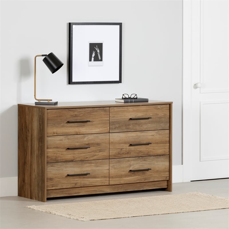 South Shore Londen 6-Drawer Dresser  Natural Mango