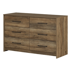 south shore londen 6-drawer dresser  natural mango
