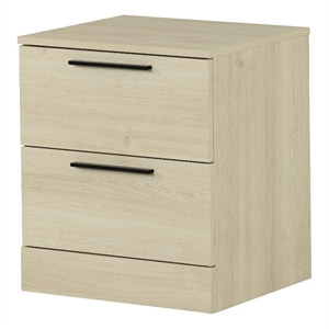 South Shore Step One Essential 2-Drawer Nightstand  Bleached Oak