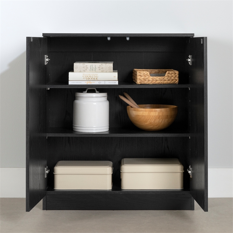 South Shore Arum 2-Door Sideboard  Black Oak