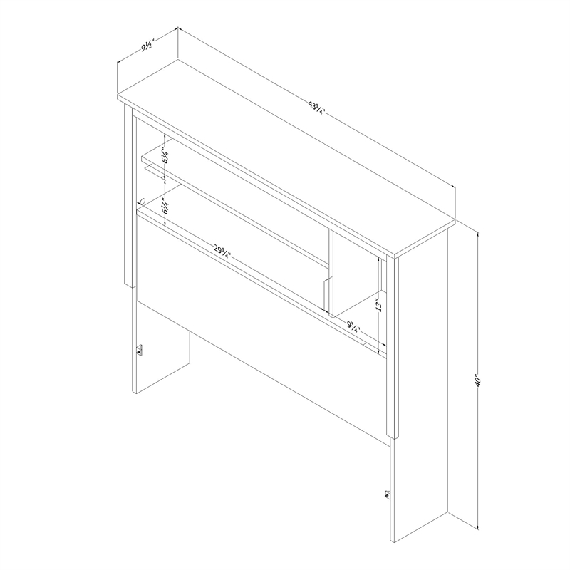 South Shore Tassio Bookcase Headboard Twin Nordik Oak