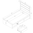 South Shore Arlen Mates Bed with 3 Drawers and Headboard Set Twin Weathered Oak