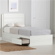 South Shore Arlen Mates Bed with 3 Drawers and Headboard Set Twin White Pine