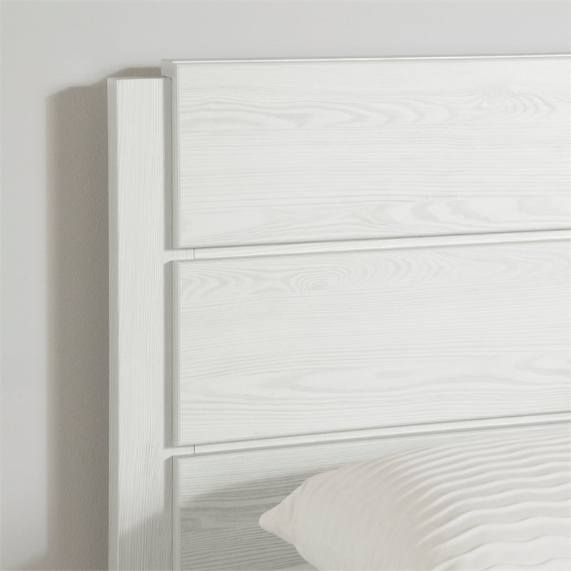 South Shore Arlen Mates Bed with 3 Drawers and Headboard Set Twin White Pine