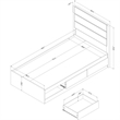 South Shore Arlen Mates Bed with 3 Drawers and Headboard Set Twin White Pine