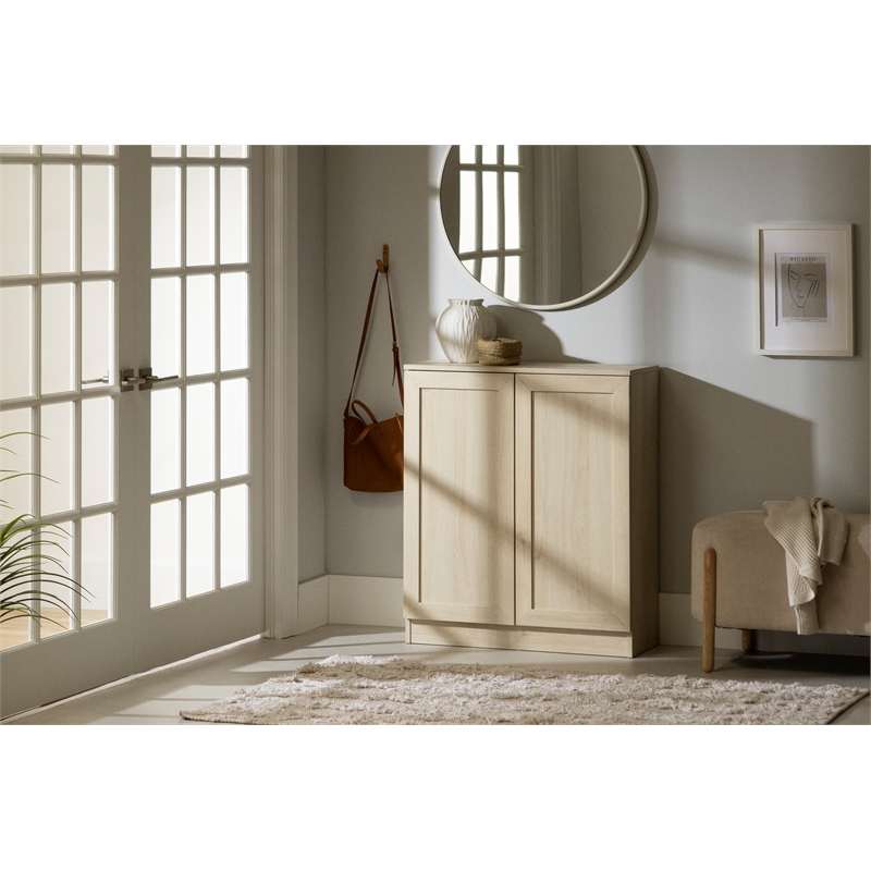 South Shore Essence 2-Door Storage Cabinet  Bleached Oak