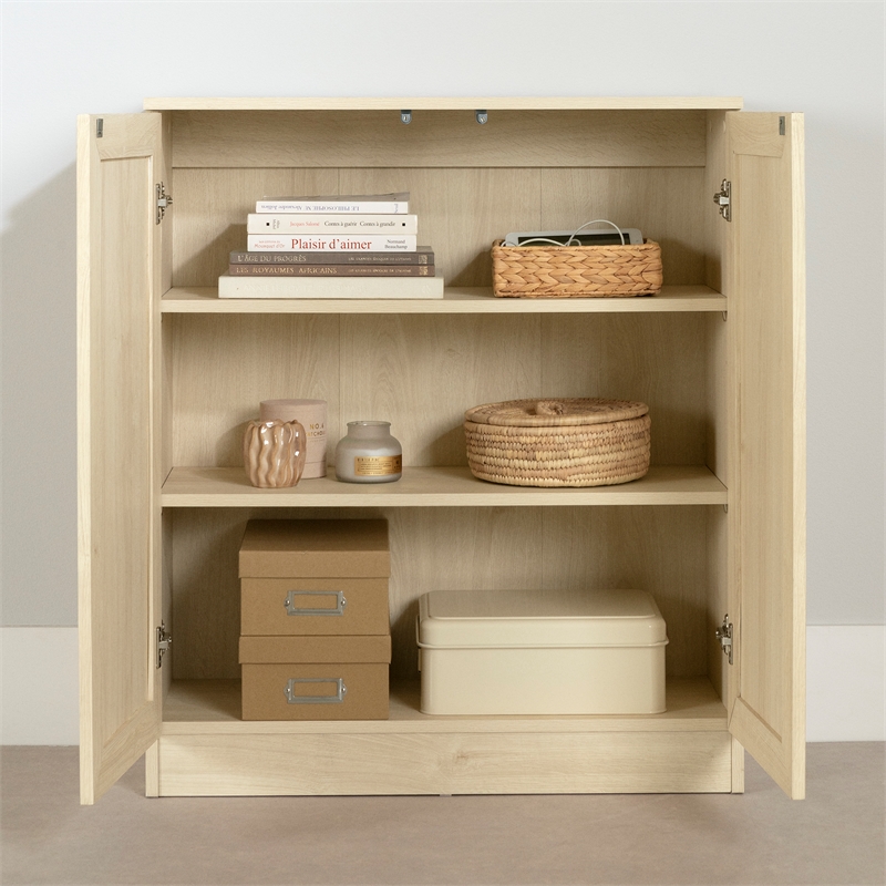 South Shore Essence 2-Door Storage Cabinet  Bleached Oak