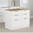 South Shore Toscano 6-Drawer Kitchen Island Medium White and Maple Nutmeg