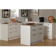 South Shore Toscano 6-Drawer Kitchen Island Medium White and Maple Nutmeg