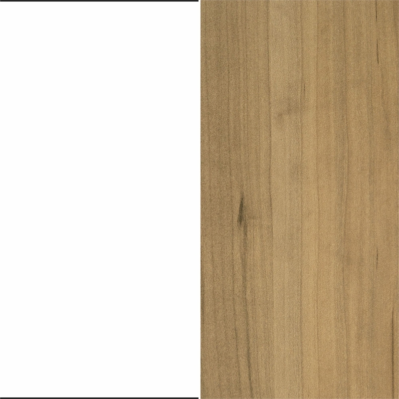 South Shore Toscano 6-Drawer Kitchen Island Medium White and Maple Nutmeg