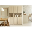 South Shore Arum 4-Door Storage Cabinet with Open Storage Wide Bleached Oak