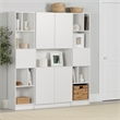 South Shore Liora Set of Bookcase and 2 Narrow 5-Shelf Bookcases Wide Pure White
