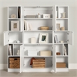 South Shore Liora Set of Bookcase and 2 Narrow 5-Shelf Bookcases Wide Pure White
