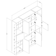 South Shore Liora Set of Bookcase and 2 Narrow 5-Shelf Bookcases Wide Pure White